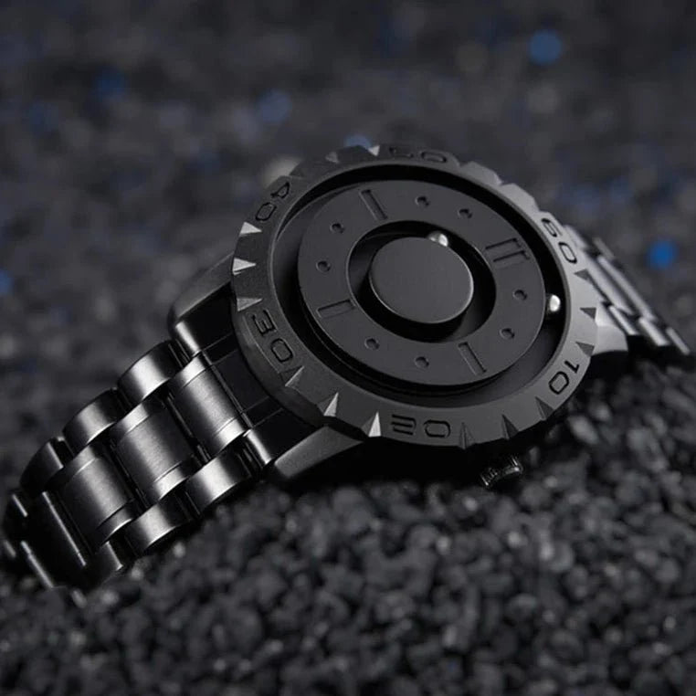 Watch Magnetic Ball Display Stainless Steel Mesh Band