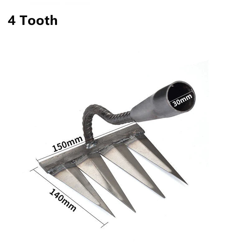 Weeding Rake Carbon Steel 4 To 7 Tine Options