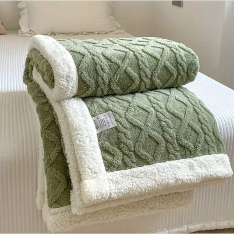 Weighted Blanket Soft Sherpa Glass Bead Filling Machine Washable