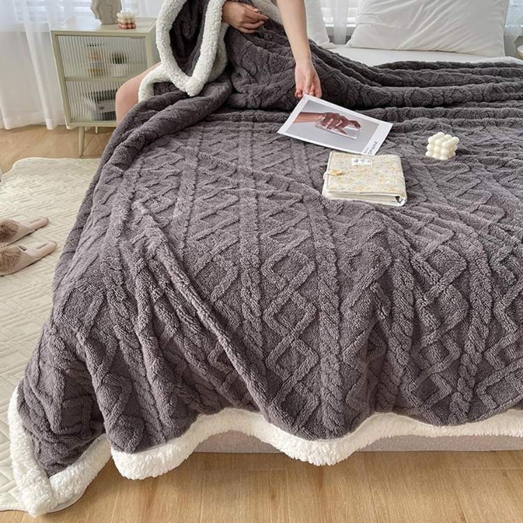 Weighted Blanket Soft Sherpa Glass Bead Filling Machine Washable