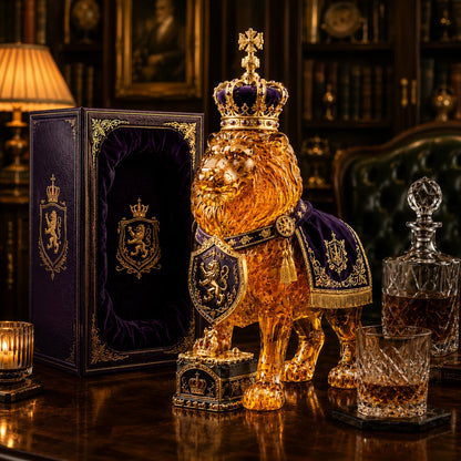 Whiskey Decanter Sculpted Lion Design 11.8 Fl Oz