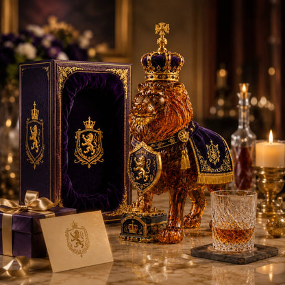 Whiskey Decanter Sculpted Lion Design 11.8 Fl Oz
