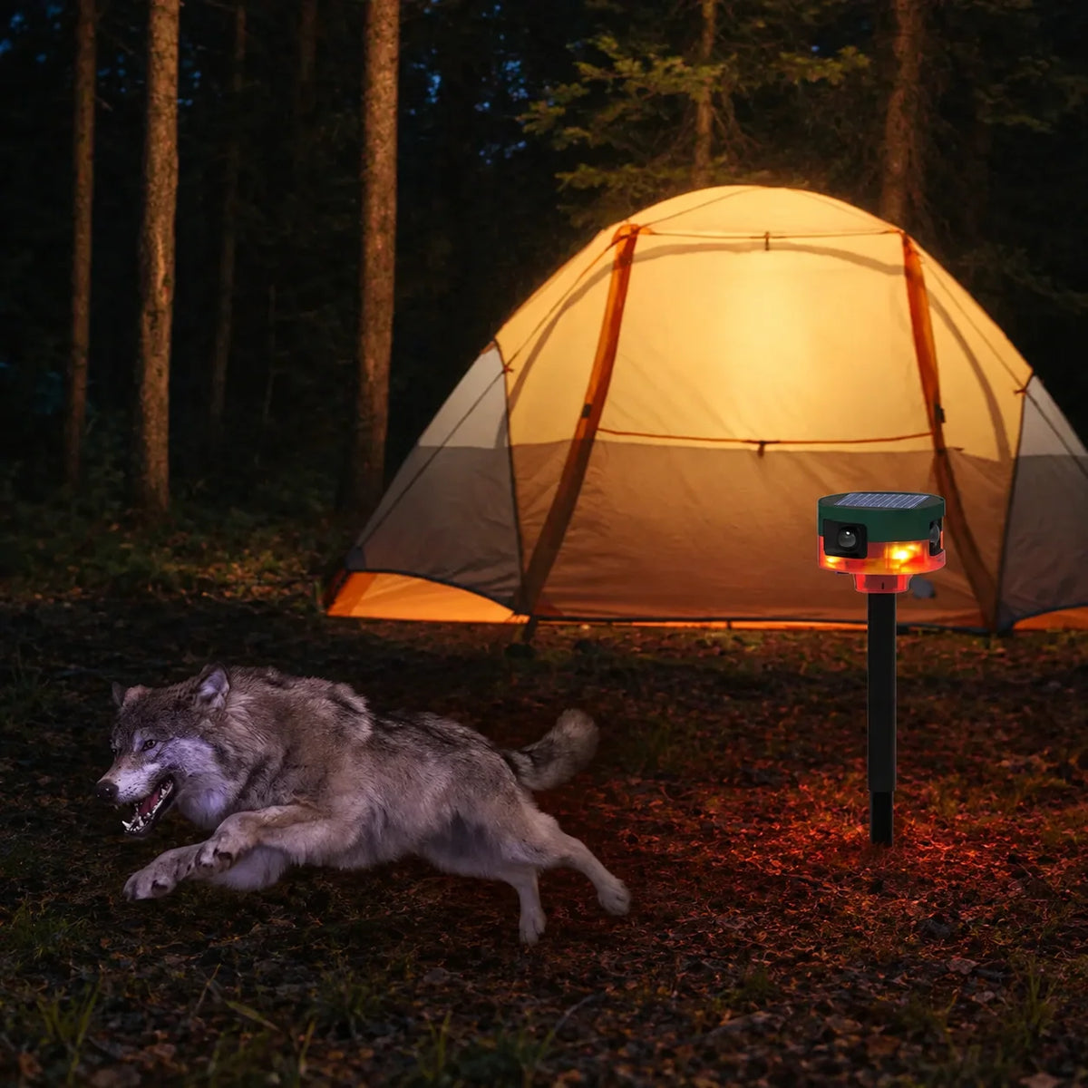 Wildlife Repeller Solar Powered Motion Sensor 360-Degree Coverage