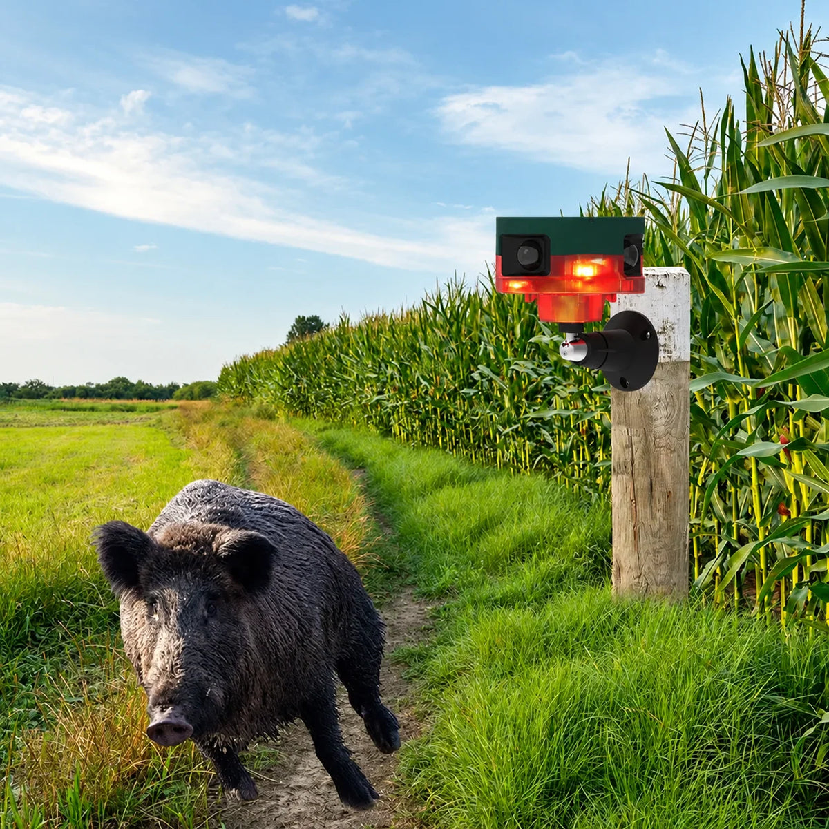 Wildlife Repeller Solar Powered Motion Sensor 360-Degree Coverage