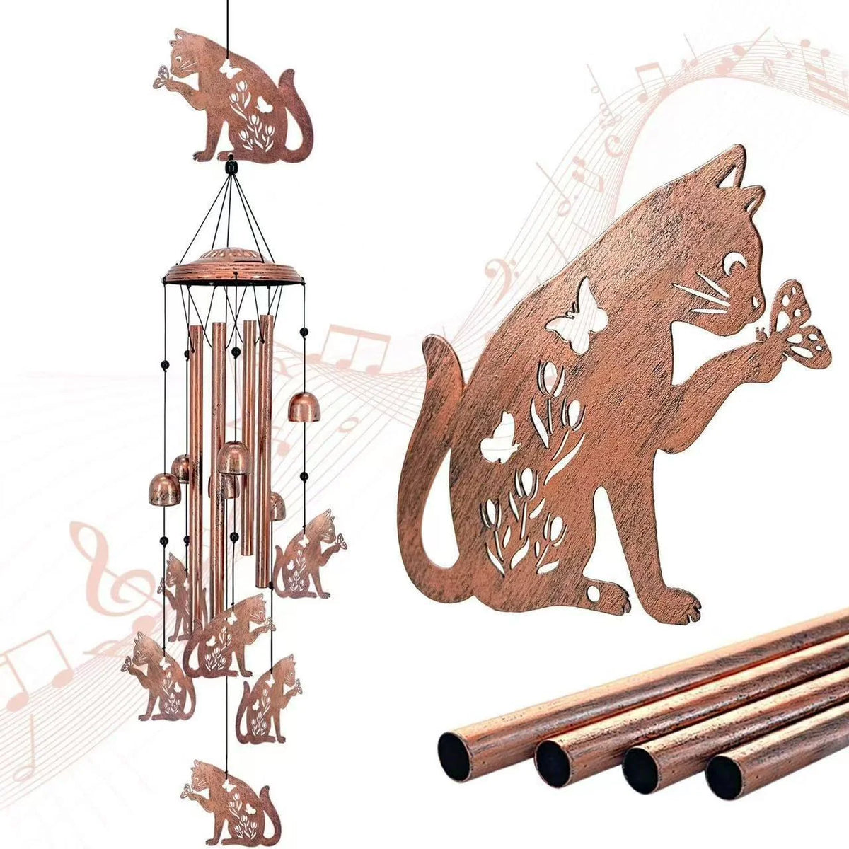 Wind Chime Dachshund Design Weather-Resistant