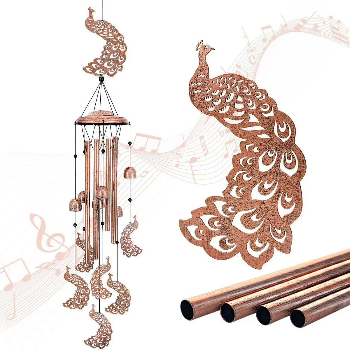 Wind Chime Dachshund Design Weather-Resistant