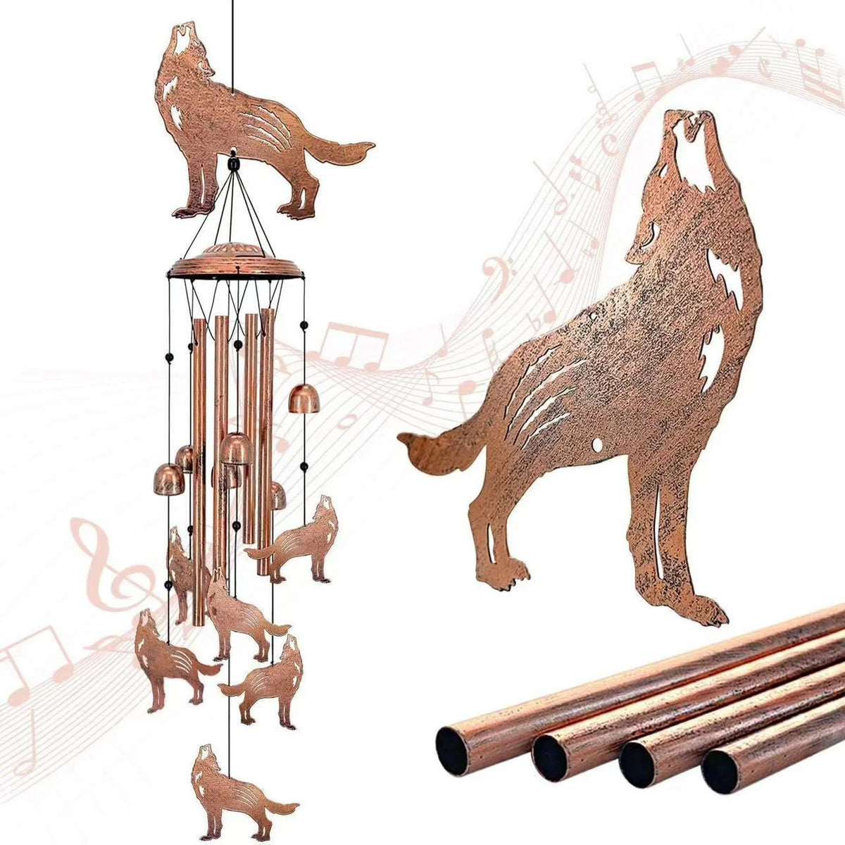 Wind Chime Dachshund Design Weather-Resistant