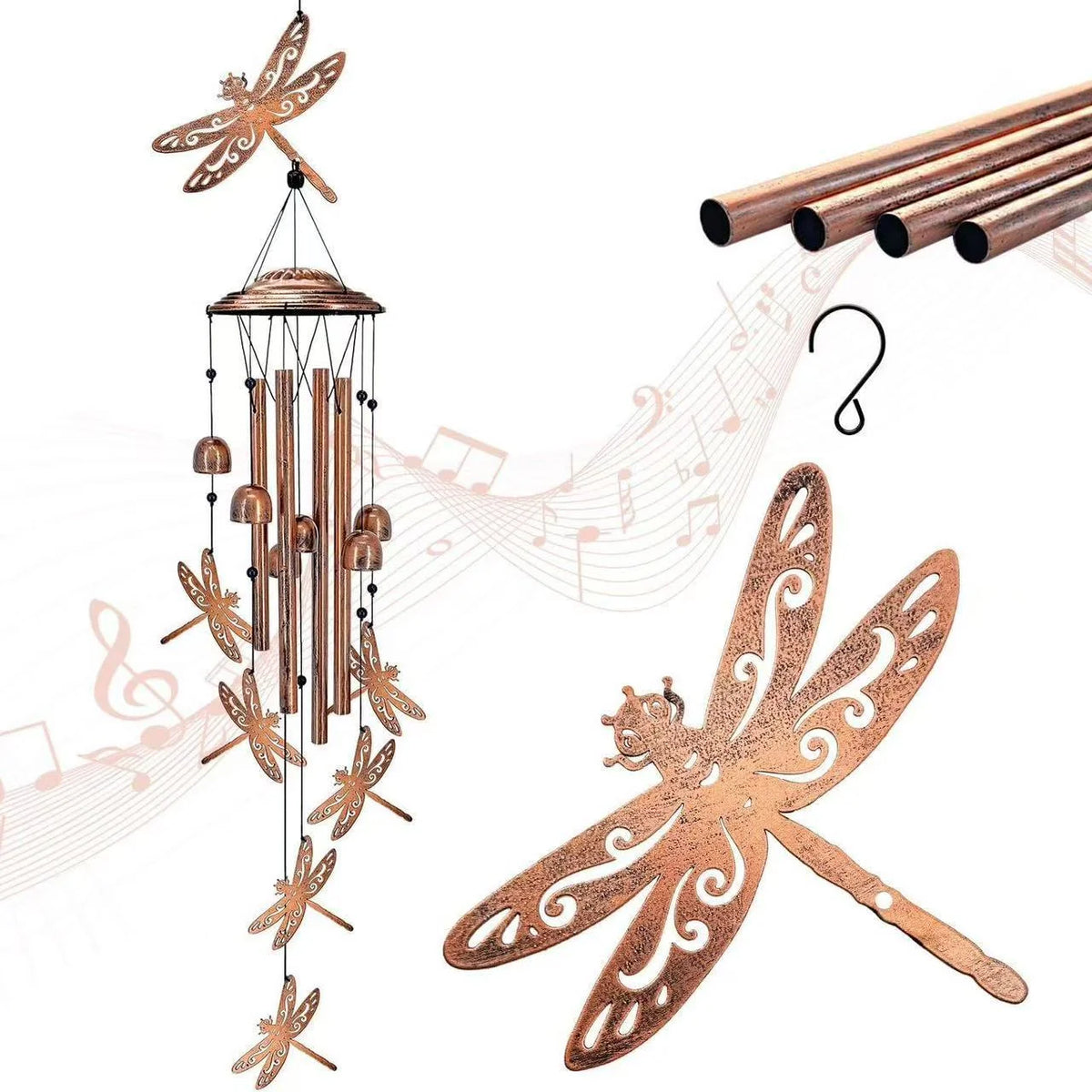 Wind Chime Dachshund Design Weather-Resistant