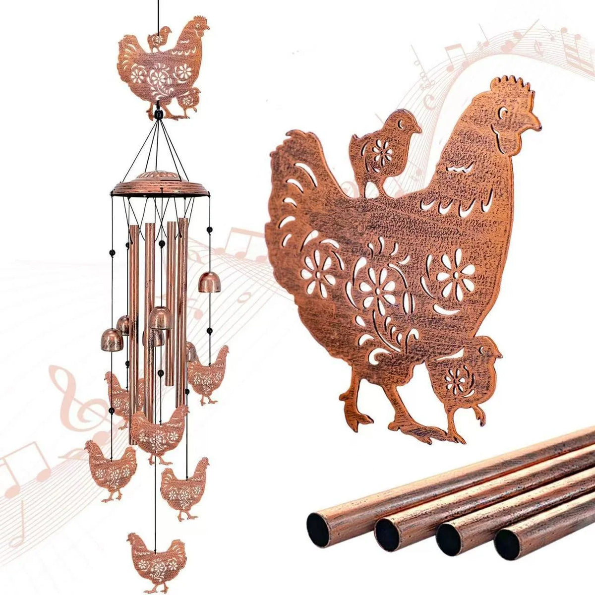 Wind Chime Dachshund Design Weather-Resistant