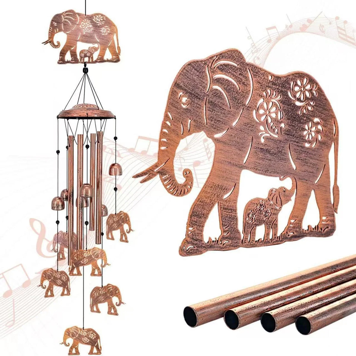 Wind Chime Dachshund Design Weather-Resistant