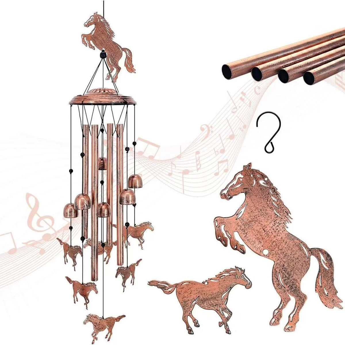 Wind Chime Dachshund Design Weather-Resistant