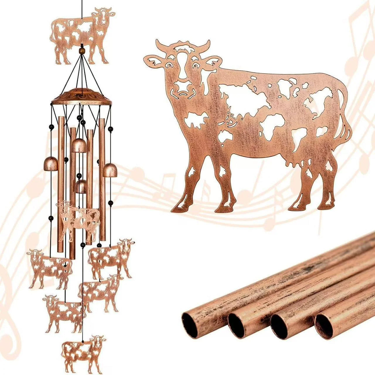 Wind Chime Dachshund Design Weather-Resistant