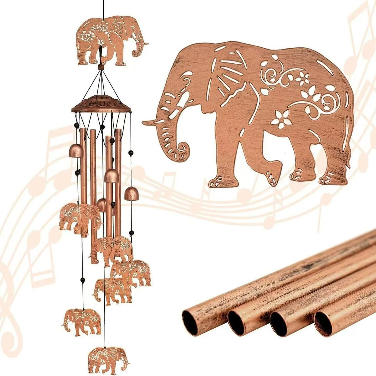 Wind Chime Dachshund Design Weather-Resistant