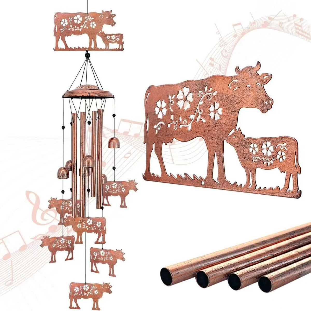 Wind Chime Dachshund Design Weather-Resistant