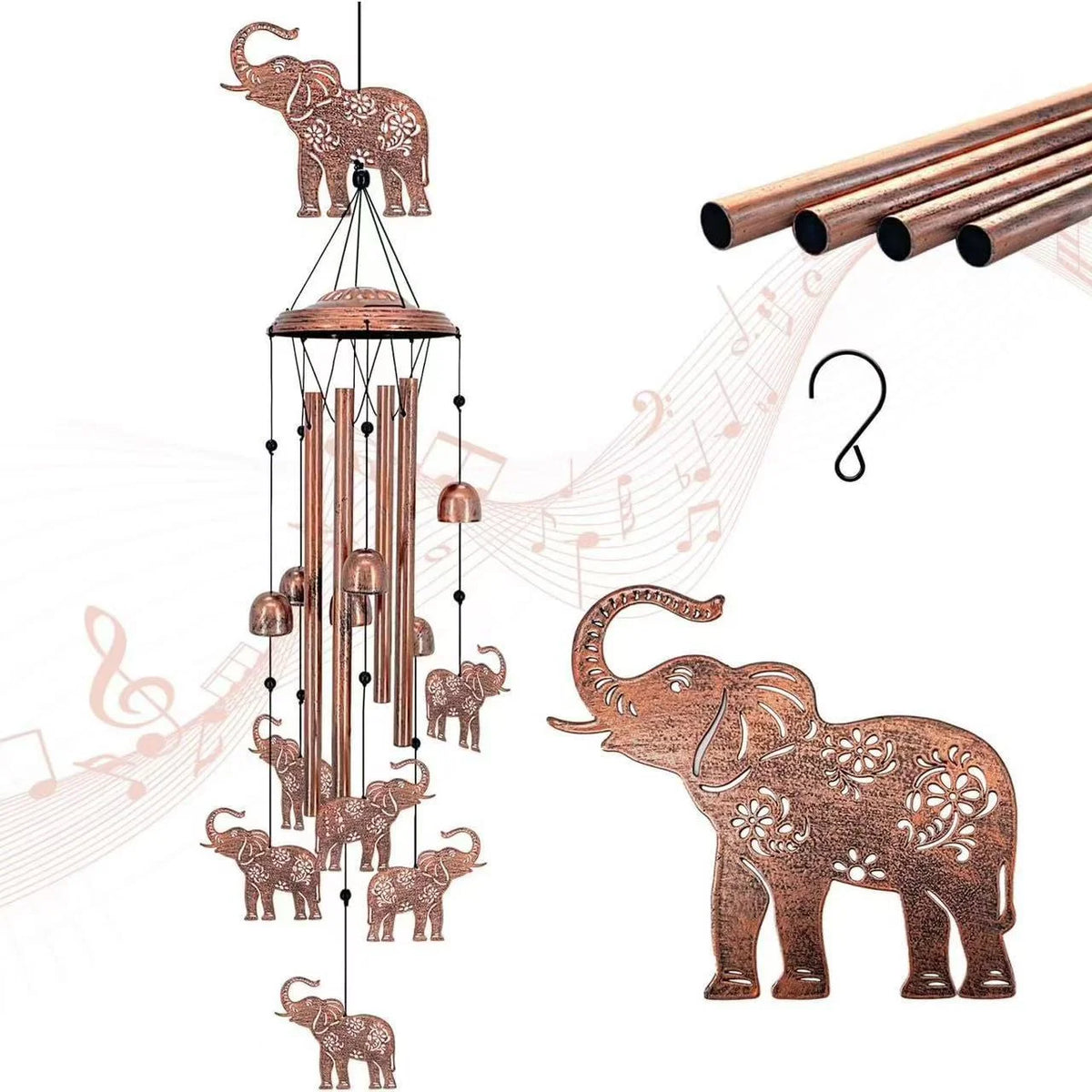 Wind Chime Dachshund Design Weather-Resistant