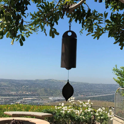Wind Chime Weather-Resistant Cylindrical Design Leaf-Shaped Clapper