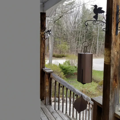 Wind Chime Weather-Resistant Cylindrical Design Leaf-Shaped Clapper