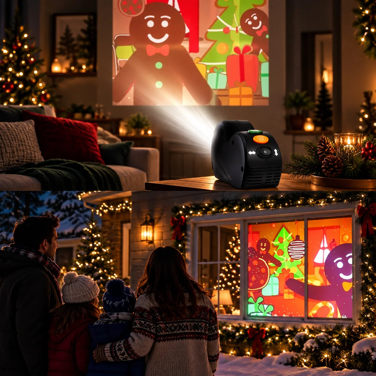 Window Projector Animated Holiday Scenes 12 Videos Tripod