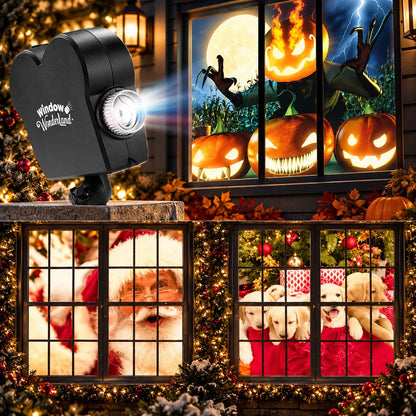 Window Projector Animated Holiday Scenes 12 Videos Tripod