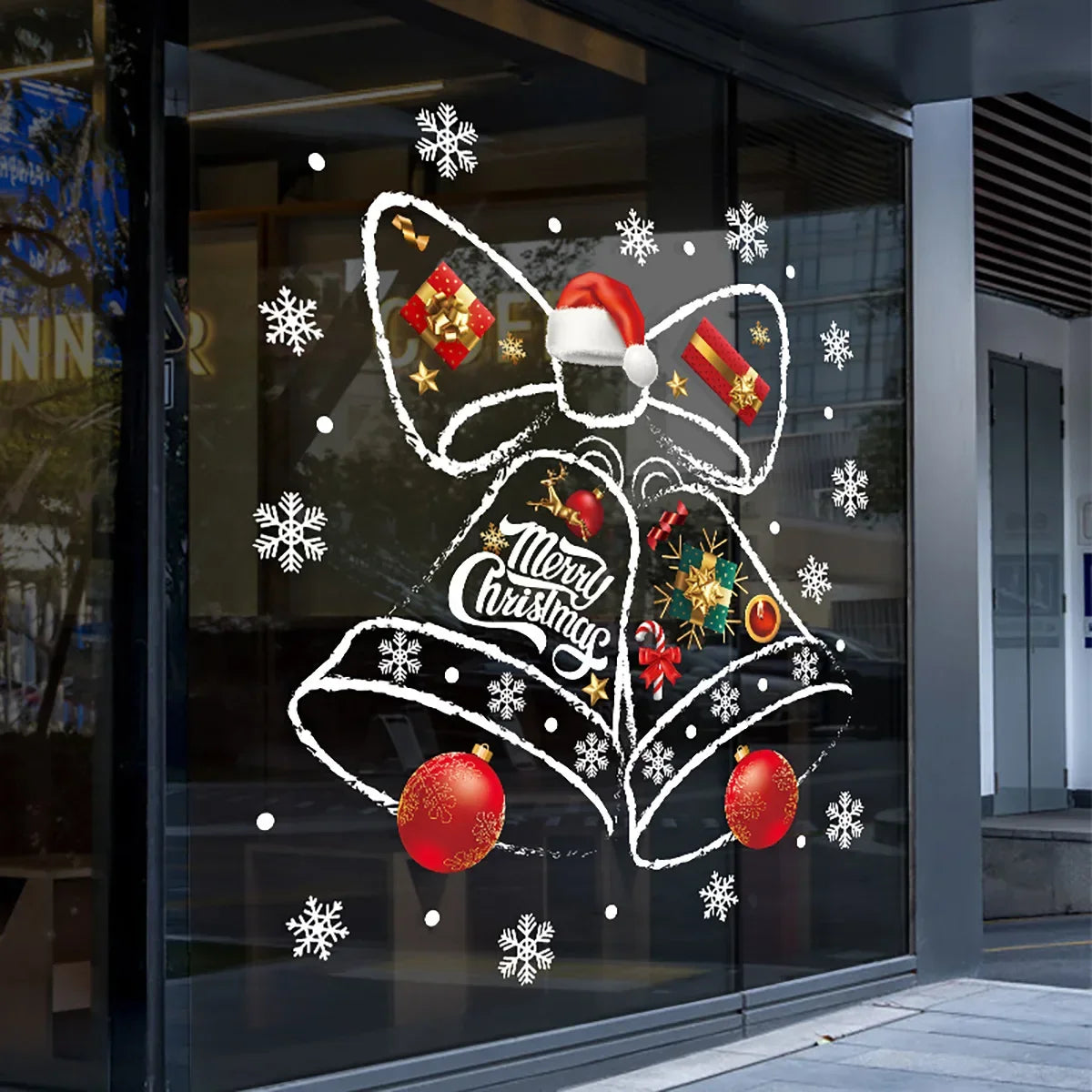 Window Sticker Bell Design Reusable Removable