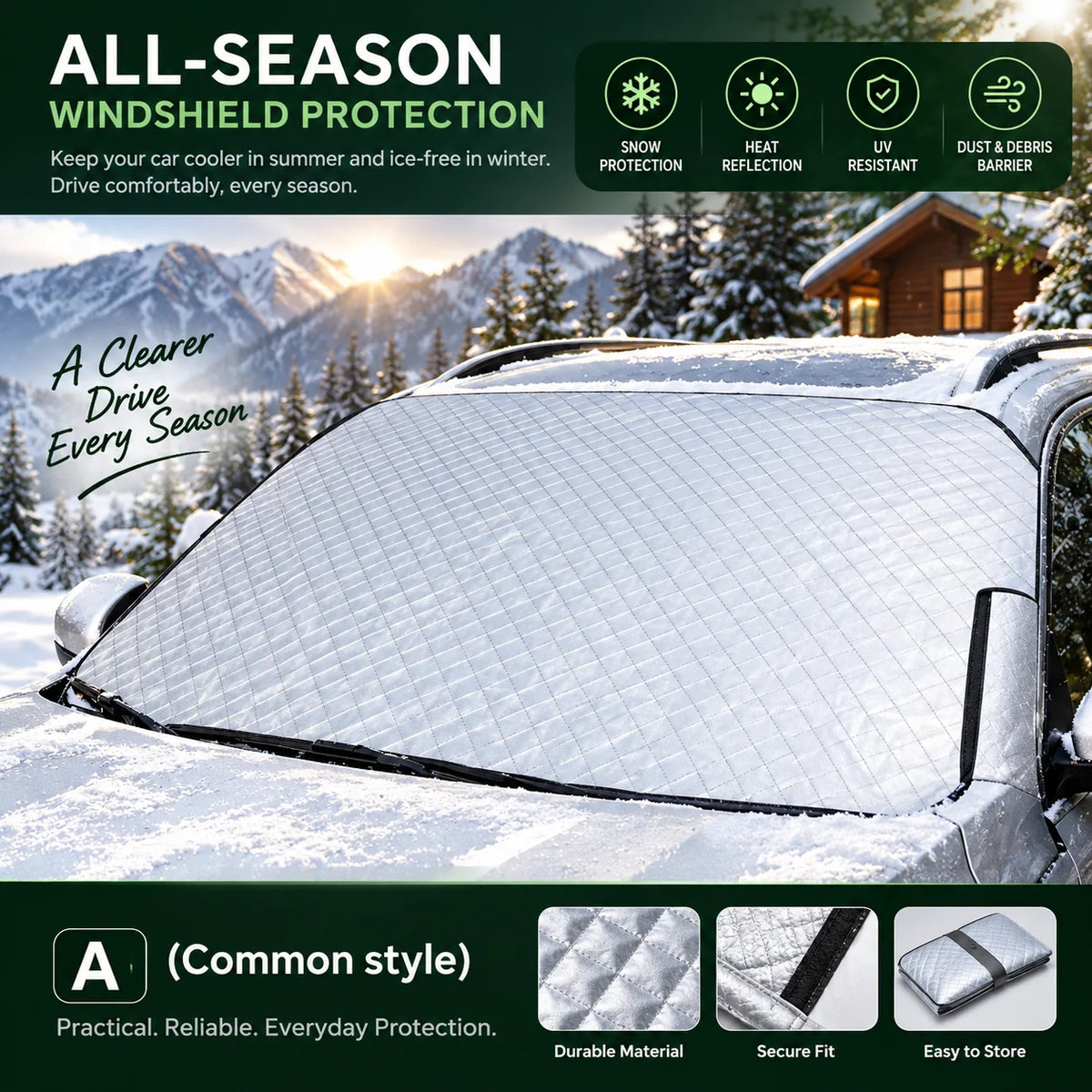 Windshield Cover Magnetic Aluminum Film All-Season