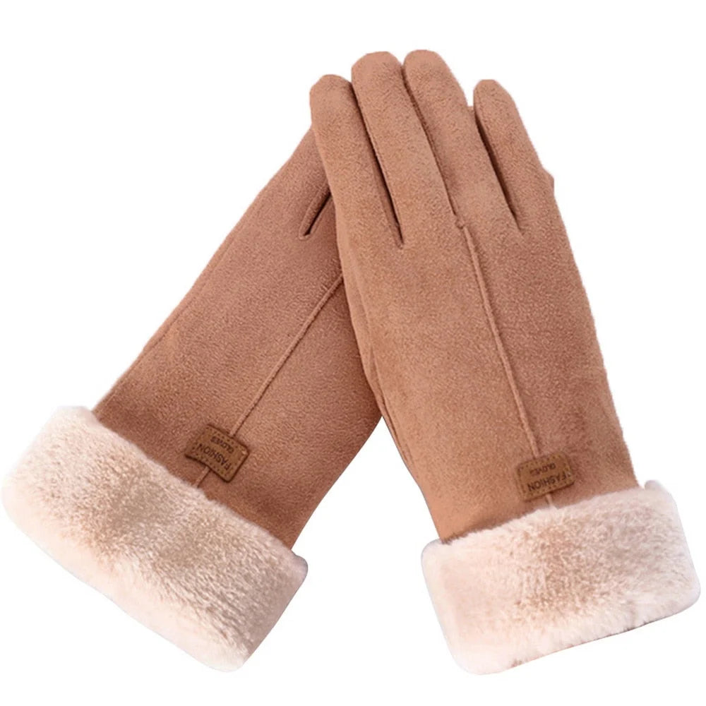 Winter Gloves Fleece-Lined Touchscreen-Compatible Water-Repellent