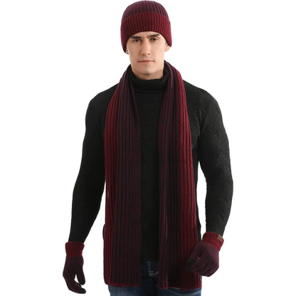 Winter Hat Scarf & Gloves Set Soft Knit Touchscreen