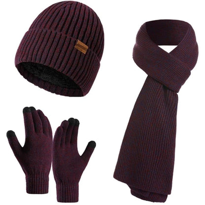Winter Hat Scarf & Gloves Set Soft Knit Touchscreen