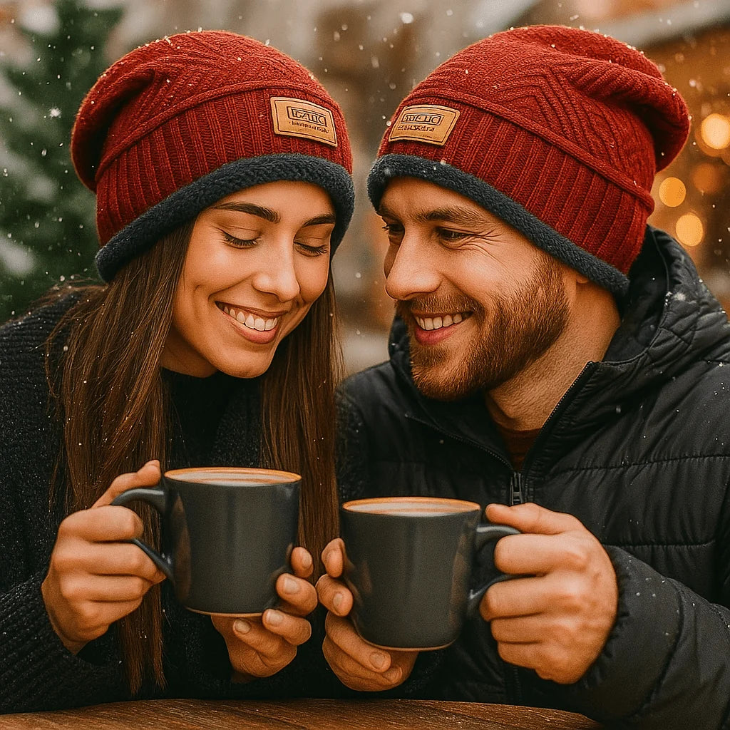 Winter Hat Thick Knit & Fur Lined