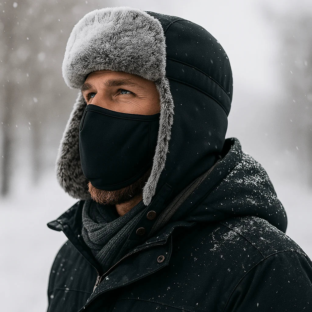 Winter Hat Waterproof Polyester Fleece-Lined Adjustable Fit