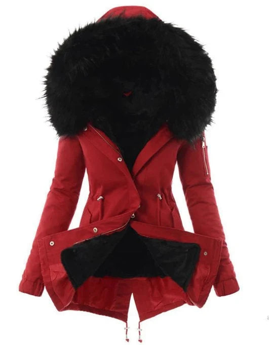 Winter Parka Full Faux Fur Lining Wind-Resistant Machine Washable