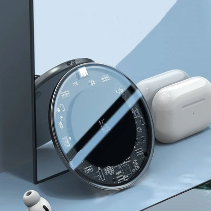 Wireless Charging Pad 15W Fast Charging Transparent Glass