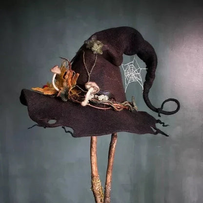 Witch Hat Merino Wool Adjustable Foldable