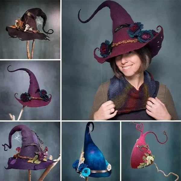 Witch Hat Merino Wool Adjustable Foldable