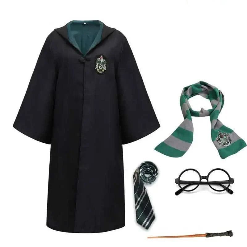 Wizard Costume Set Robe Wand & Accessories Polyester Cotton Blend