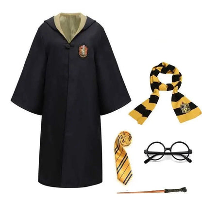 Wizard Costume Set Robe Wand & Accessories Polyester Cotton Blend
