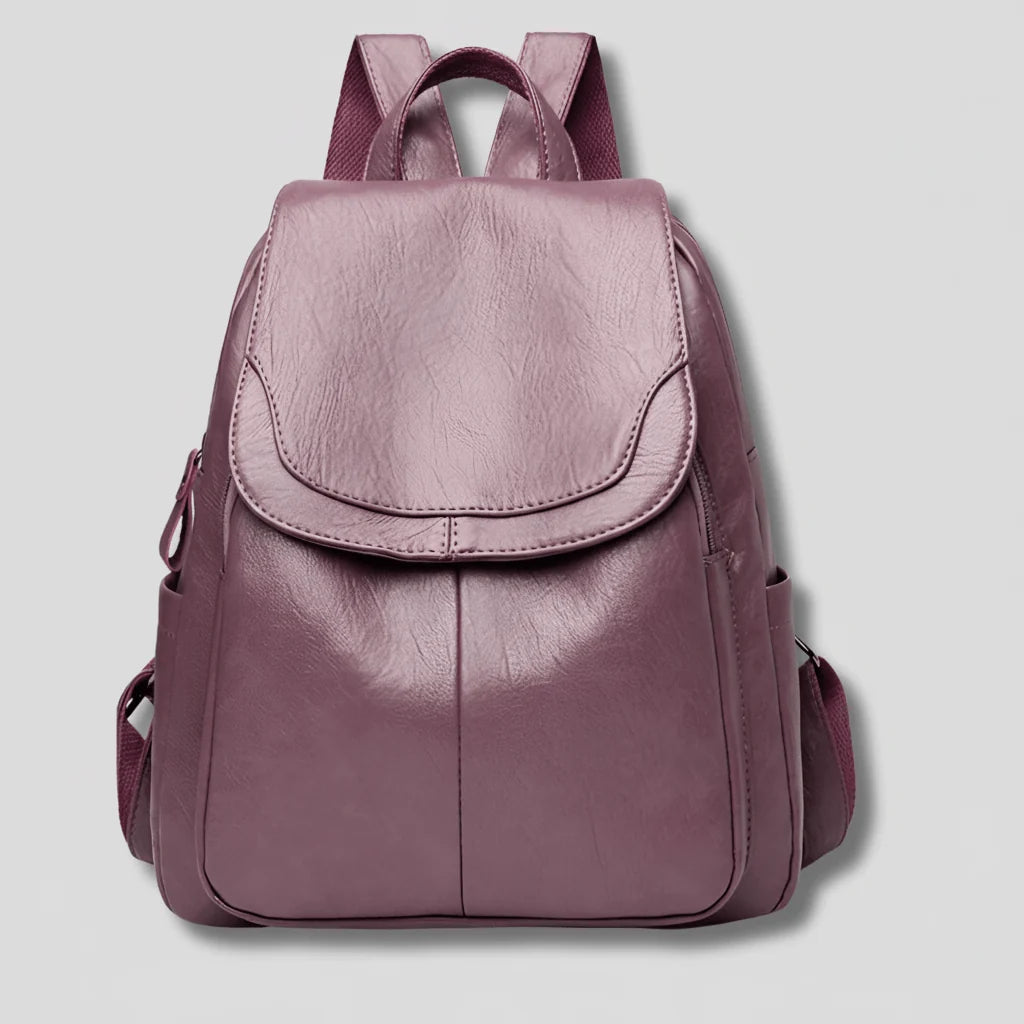 Women's Backpack Embossed PU Leather Hidden Anti-Theft Zipper Multiple Pockets