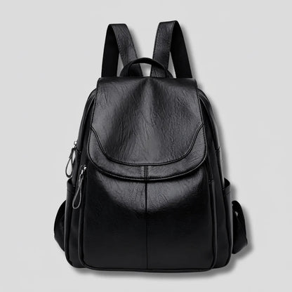 Women's Backpack Embossed PU Leather Hidden Anti-Theft Zipper Multiple Pockets