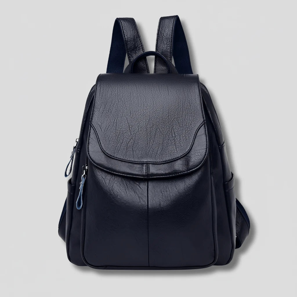 Women's Backpack Embossed PU Leather Hidden Anti-Theft Zipper Multiple Pockets
