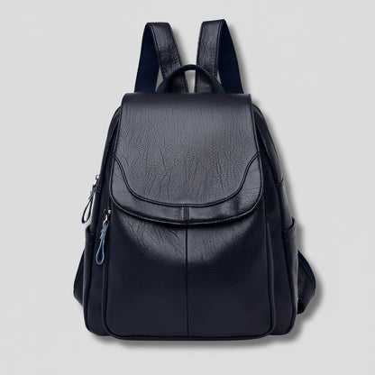 Women's Backpack Embossed PU Leather Hidden Anti-Theft Zipper Multiple Pockets