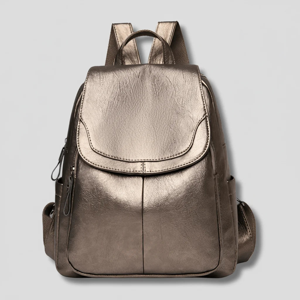 Women's Backpack Embossed PU Leather Hidden Anti-Theft Zipper Multiple Pockets