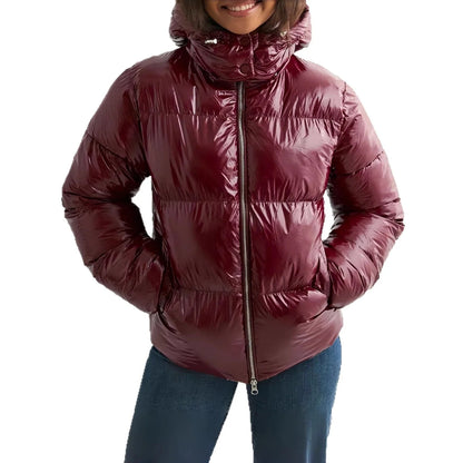 Women's Down Jacket Lightweight Glossy Adjustable Hood