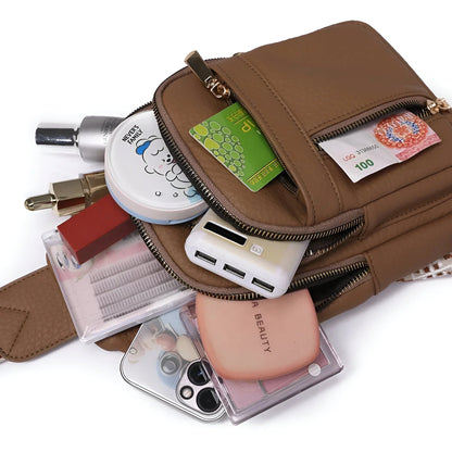 Women's Shoulder Bag Lightweight Zippered Pockets & Adjustable Strap