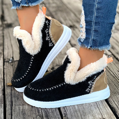 Women’s Slippers Plush Lining & Anti-Slip PU Sole