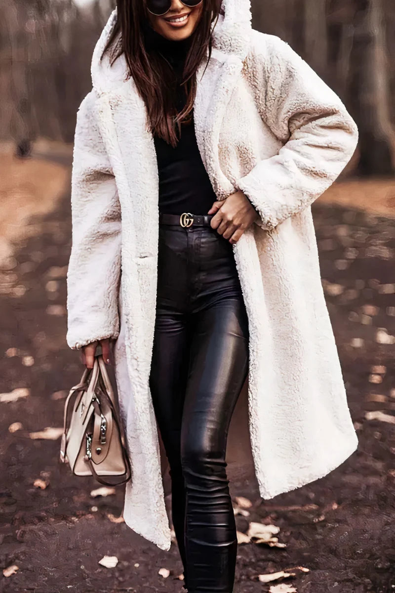 Women's Teddy Coat Oversized Wool Blend Hood