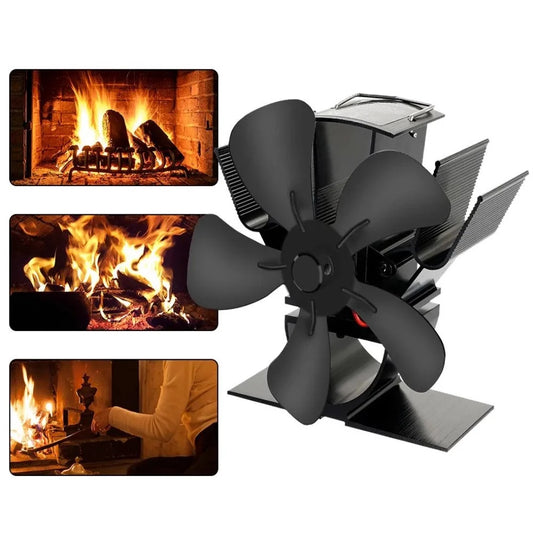 Wood Stove Fan Heat-Powered Quiet Operation