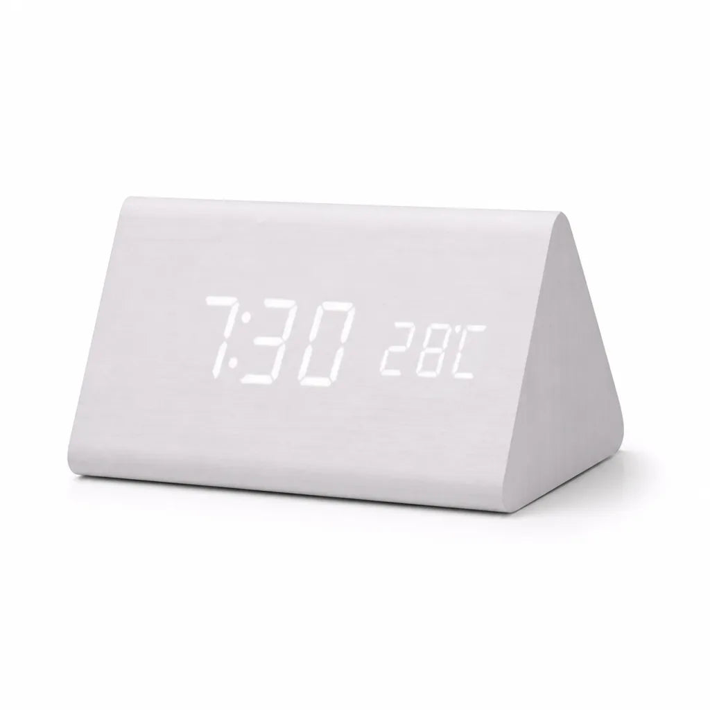 Wooden LED Voice Control Alarm Clock