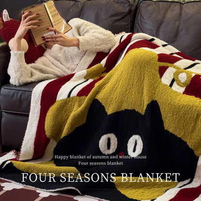 Wool Blanket Lightweight Fluffy One-Sided Finish