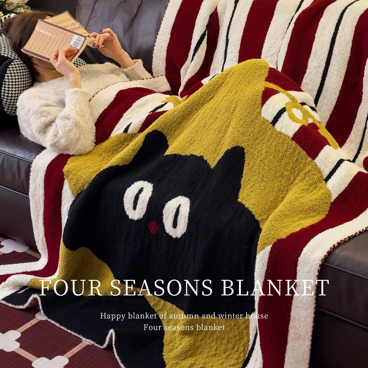 Wool Blanket Lightweight Fluffy One-Sided Finish