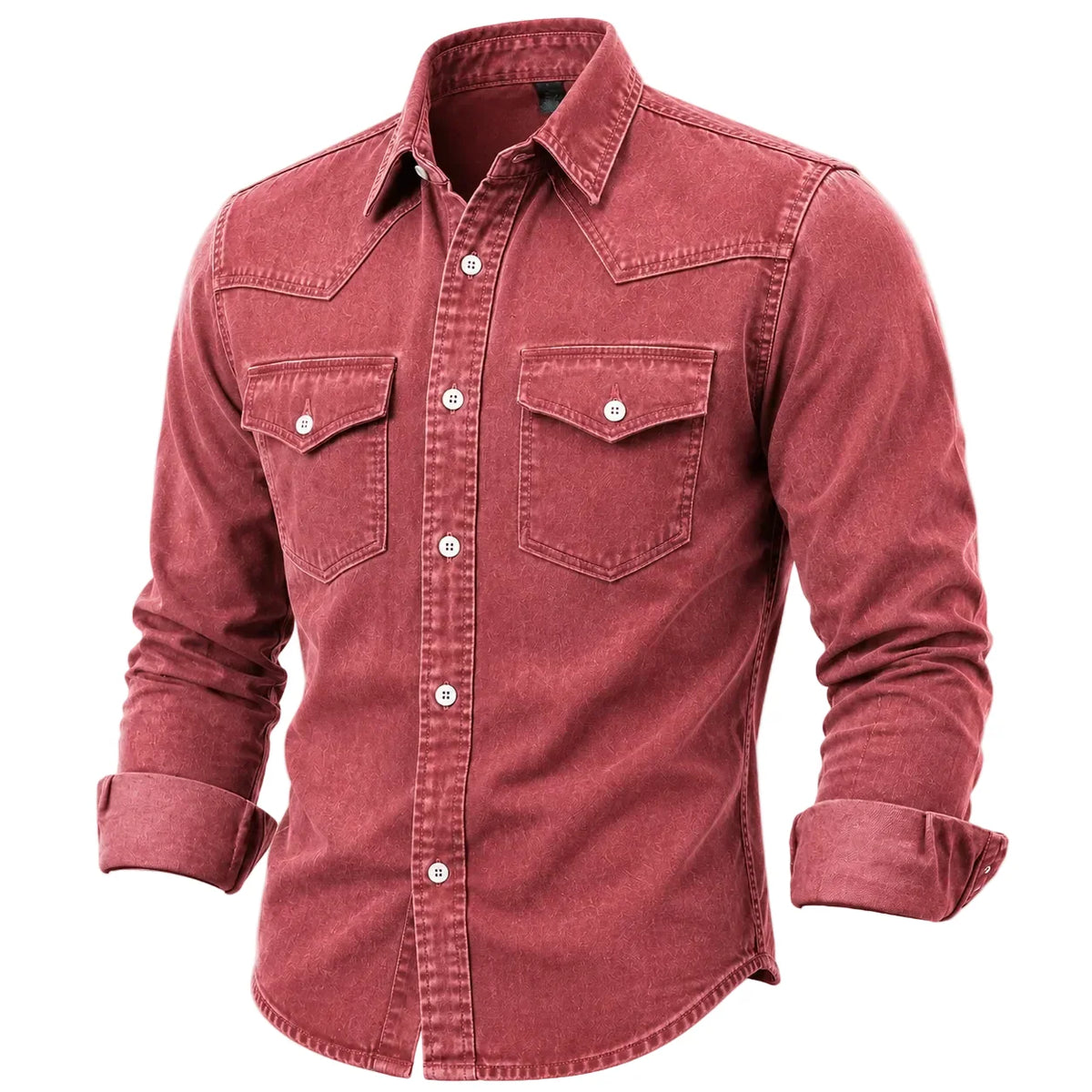 Work Shirt Vintage Washed Cotton Blend With Side Pockets